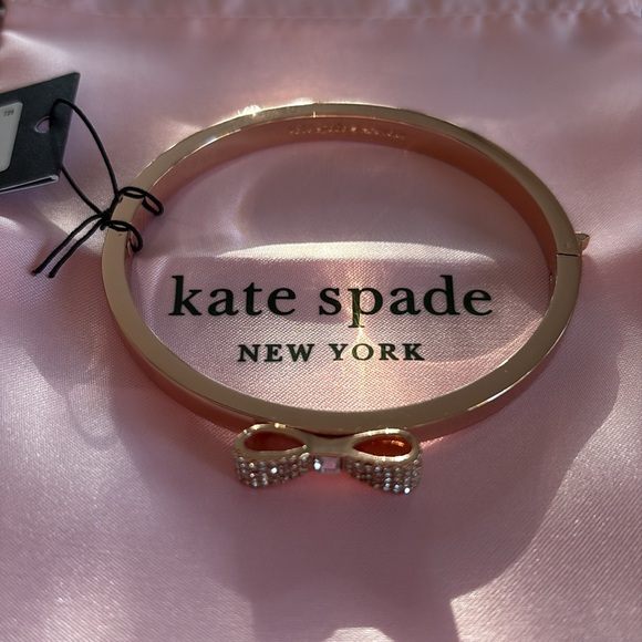 kate spade Jewelry - Kate Spade Rose Gold Paved Bow bracelet nwt